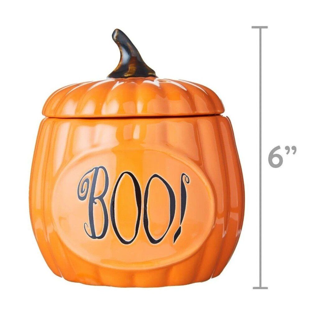 Pumpkin BOO! Orange Ceramic Wax Warmer Autumn Holiday 6-in Plug-In Aromatherapy